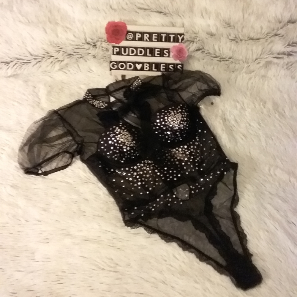 🎀 VS Very Sexy Embellished Demi Bow Teddy 🎀